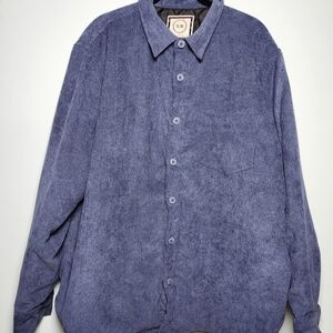 Stitches & Rivets Corduroy Shirt Jacket Men’s XL Blue Quilted Lined Overshirt